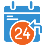 24-hour return policy icon