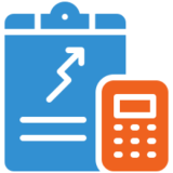 Clipboard and calculator icon