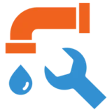 Water leak with wrench graphic